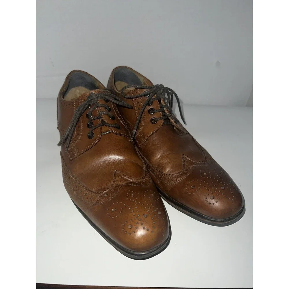 Broletto Bartolomeo Mens Wingtip Oxford Brown Dress Shoes Sz 10 Italian Preppy
